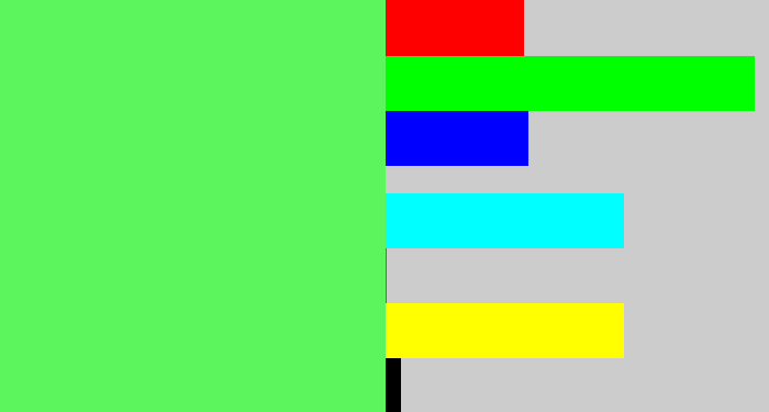 Hex color #5cf55e - light bright green
