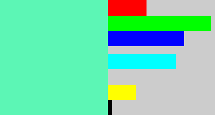 Hex color #5cf6b5 - light greenish blue