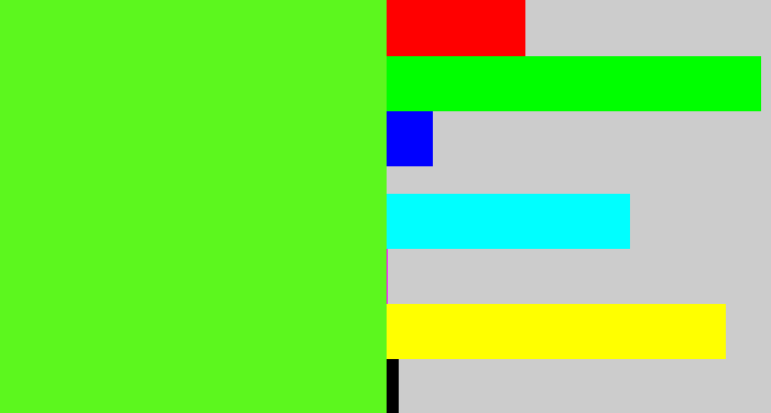 Hex color #5cf71e - bright lime green