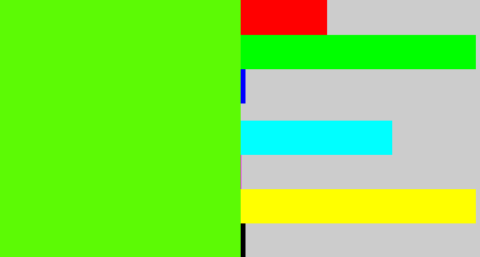 Hex color #5cfa05 - bright lime green