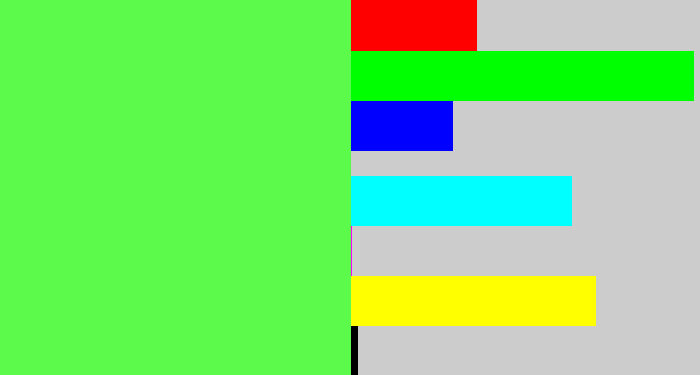 Hex color #5cfa4a - light neon green