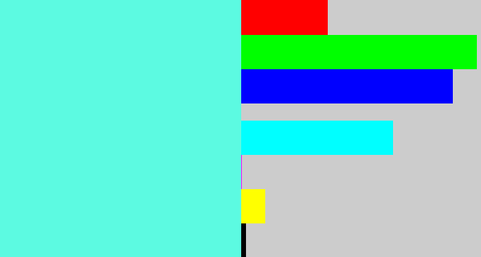 Hex color #5cfae1 - tiffany blue