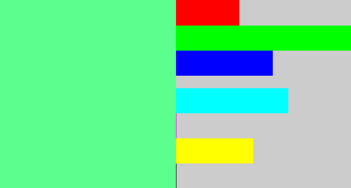 Hex color #5cfe8d - light green blue