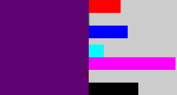 Hex color #5d0270 - royal purple