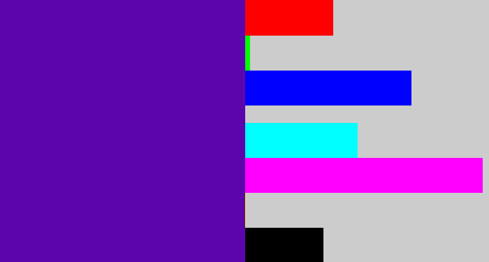 Hex color #5d05ad - violet blue