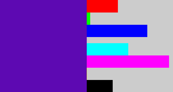 Hex color #5d09b2 - violet blue