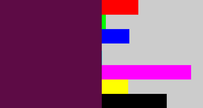 Hex color #5d0b45 - plum