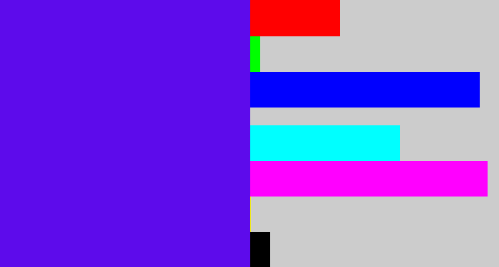 Hex color #5d0beb - blue violet