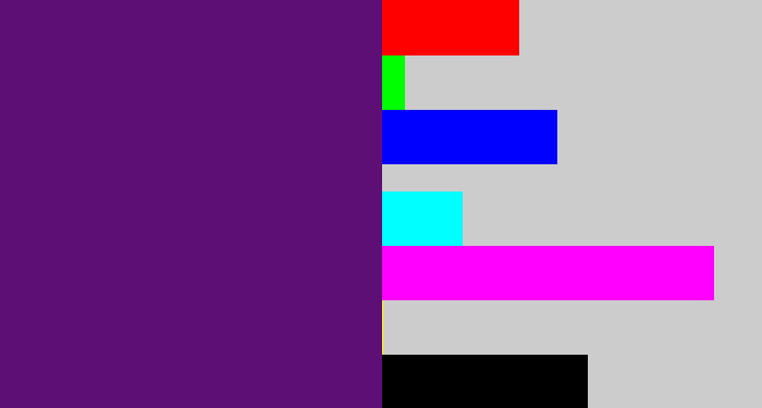 Hex color #5d0f76 - royal purple
