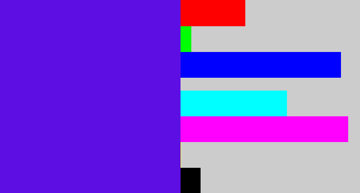 Hex color #5d0fe3 - blue violet