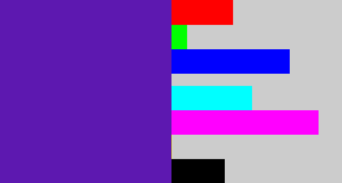 Hex color #5d18b0 - violet blue