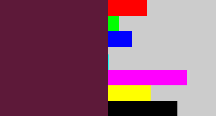Hex color #5d1939 - plum
