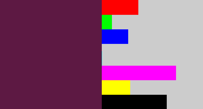 Hex color #5d1943 - plum