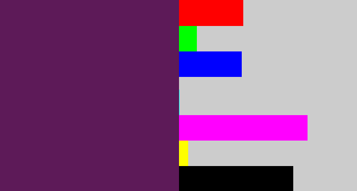 Hex color #5d1a58 - grape purple