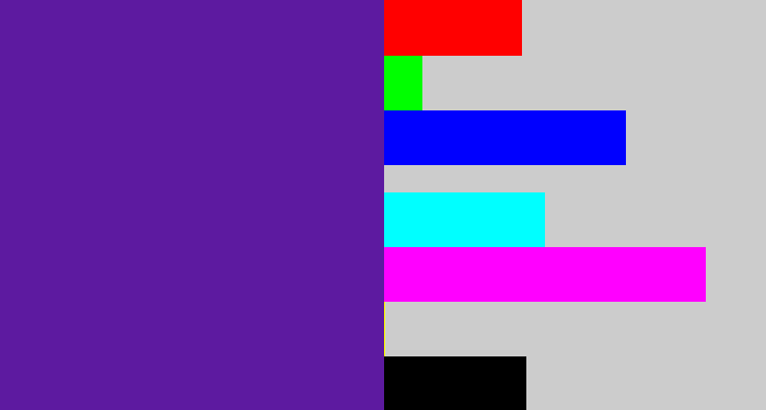 Hex color #5d1aa0 - purple