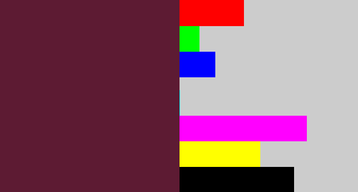 Hex color #5d1b33 - plum