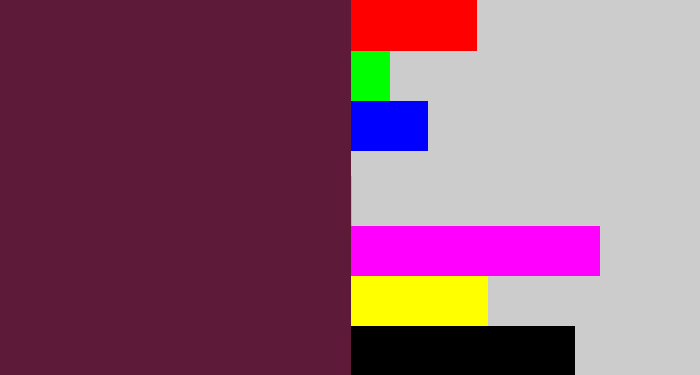 Hex color #5d1b39 - plum