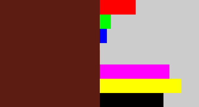 Hex color #5d1c11 - reddy brown