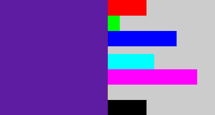 Hex color #5d1ca2 - purple