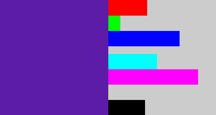 Hex color #5d1ca8 - purple