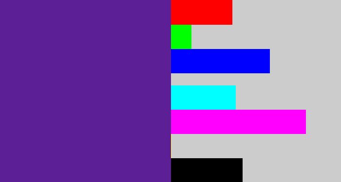 Hex color #5d1f95 - purple
