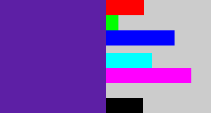 Hex color #5d1fa5 - purple