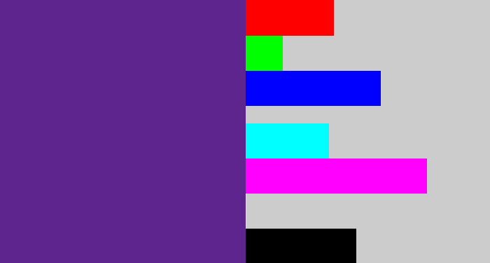 Hex color #5d258d - purple
