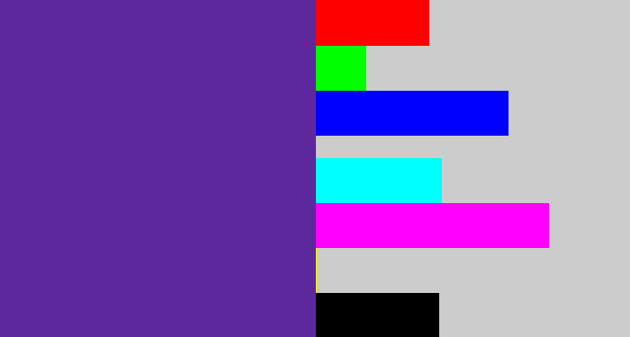 Hex color #5d289c - purple