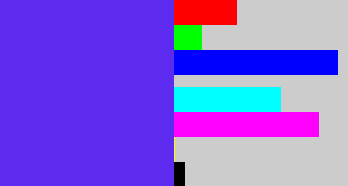 Hex color #5d2af0 - purple blue