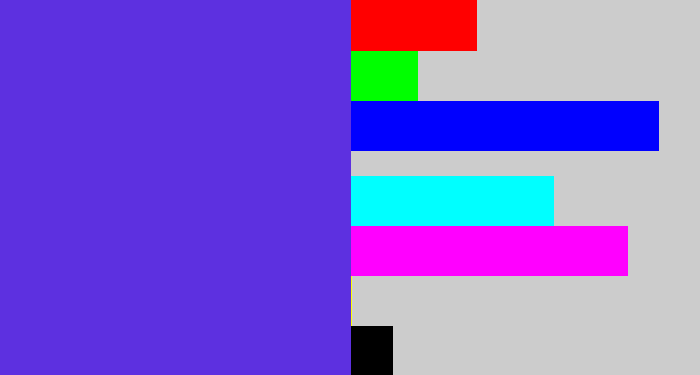 Hex color #5d30e0 - purpley blue