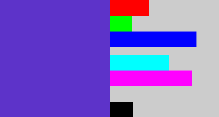 Hex color #5d33c9 - blurple