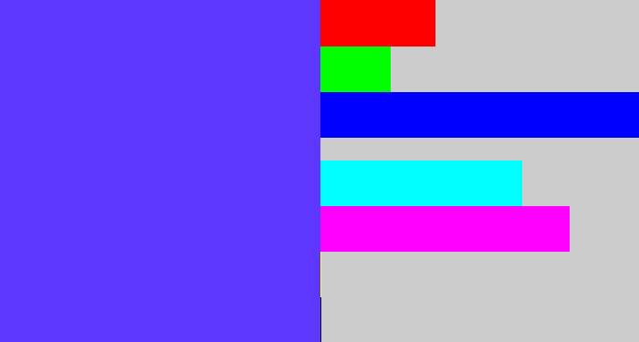 Hex color #5d37fe - purpleish blue