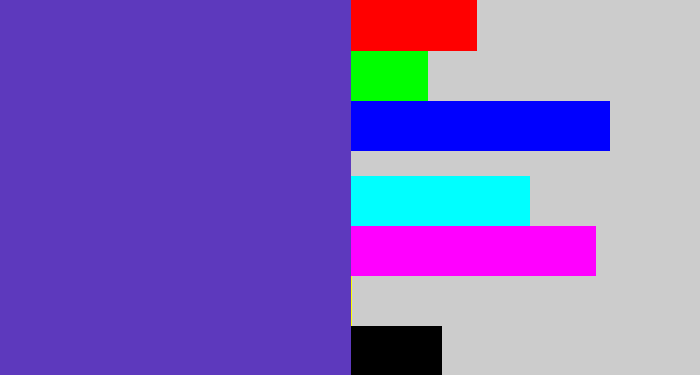 Hex color #5d39bd - bluey purple