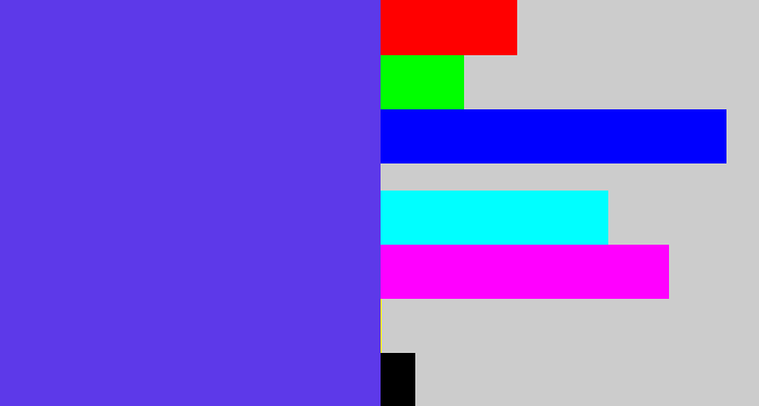 Hex color #5d39e9 - purpley blue