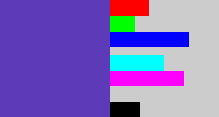 Hex color #5d3bb8 - bluey purple