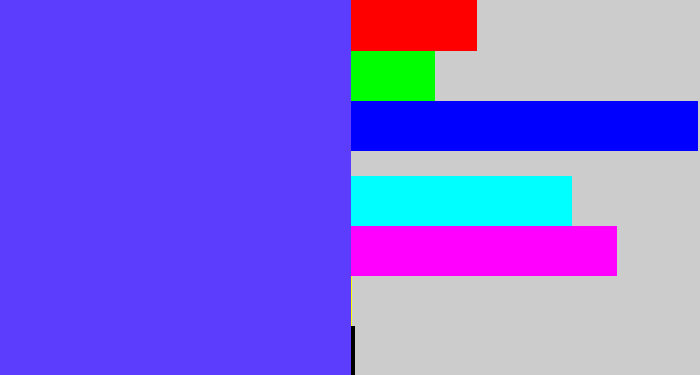 Hex color #5d3dfd - purpleish blue
