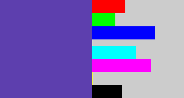 Hex color #5d3fae - bluey purple