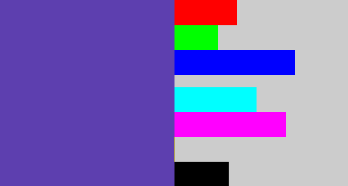 Hex color #5d3faf - bluey purple