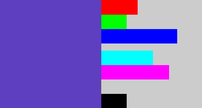 Hex color #5d3fbf - bluey purple