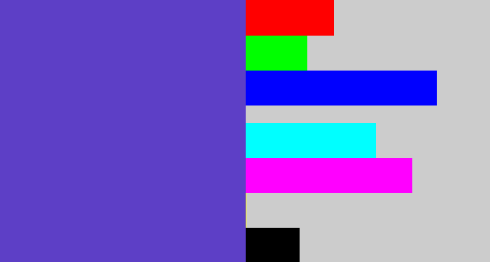 Hex color #5d3fc6 - bluey purple