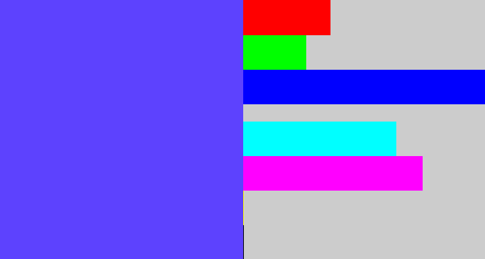 Hex color #5d42fe - purpleish blue