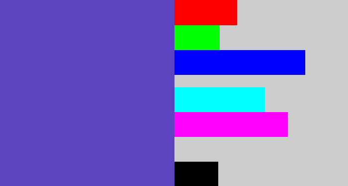 Hex color #5d43c0 - bluey purple