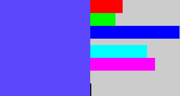 Hex color #5d47fc - purpleish blue