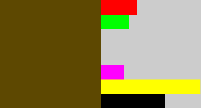 Hex color #5d4801 - green brown