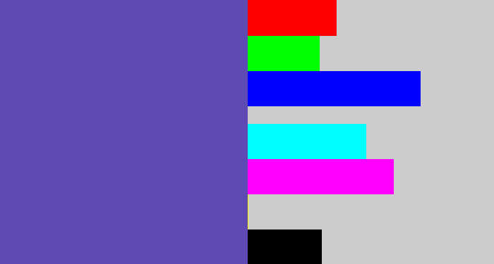 Hex color #5d4ab3 - bluey purple