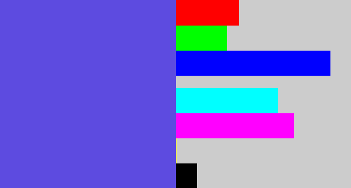 Hex color #5d4be0 - purpleish blue