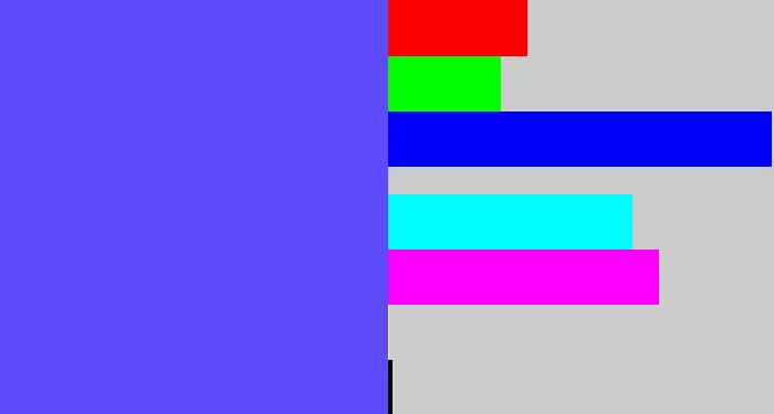 Hex color #5d4bfc - purpleish blue