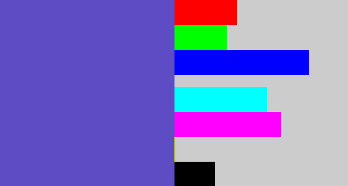 Hex color #5d4cc4 - bluey purple