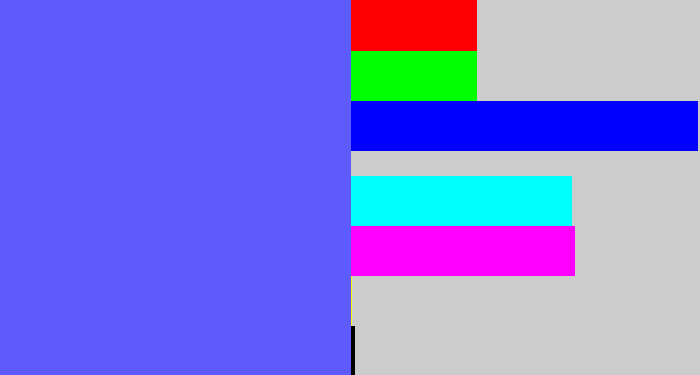 Hex color #5d5bfc - purpleish blue