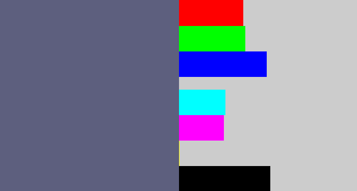 Hex color #5d5f7e - slate